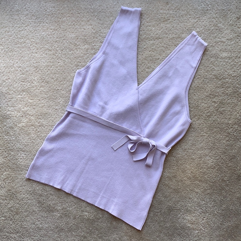 Ann Taylor LOFT Knit Sweater Wrap Tank w/ Tie